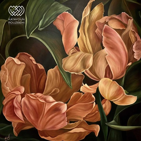 نقاشی رنگ روغن گل مدرن