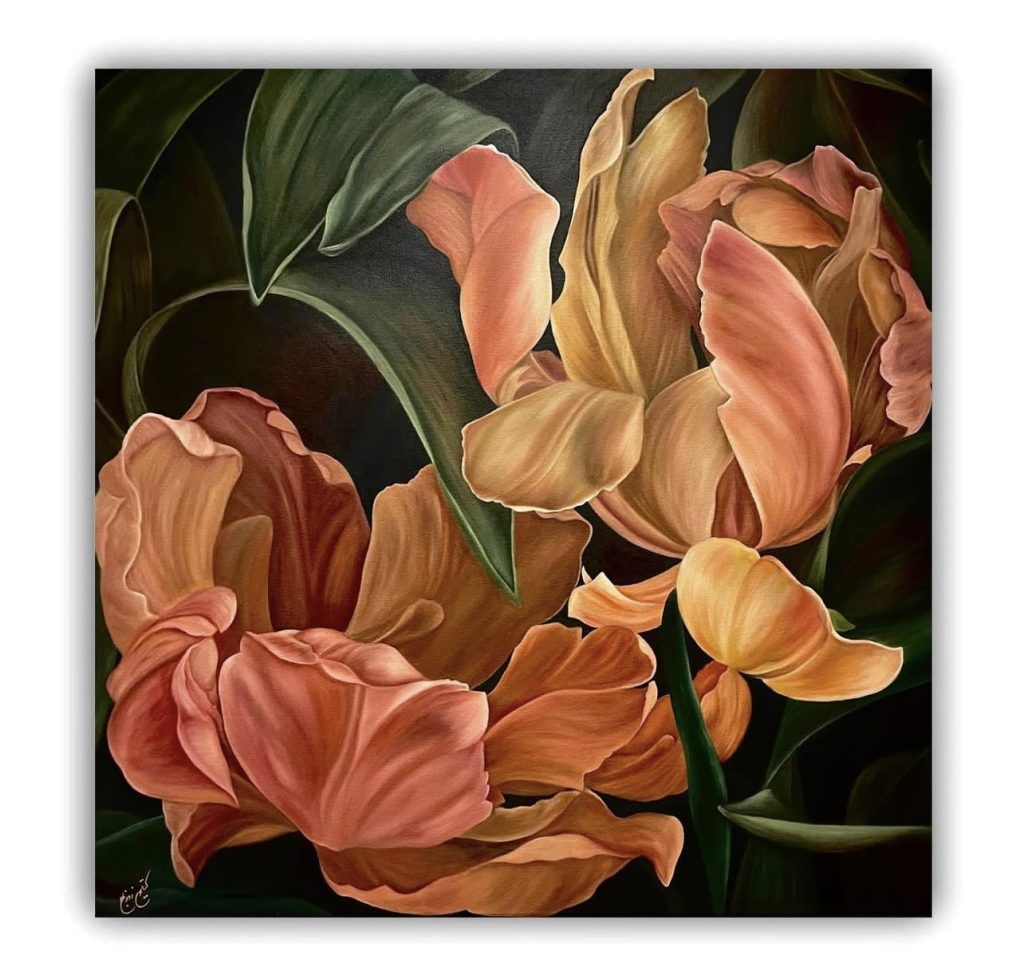 نقاشی گل مدرن 