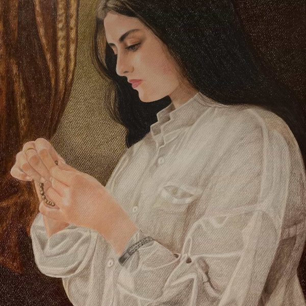 نقاشی مدادرنگی دختر ایرانی