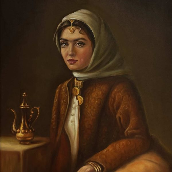 نقاشی پرتره دختر اصیل ایرانی