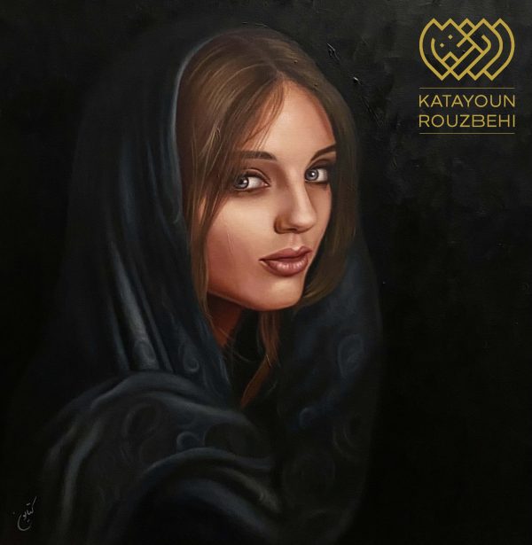 نقاشی رنگ روغن پرتره زن ایرانی